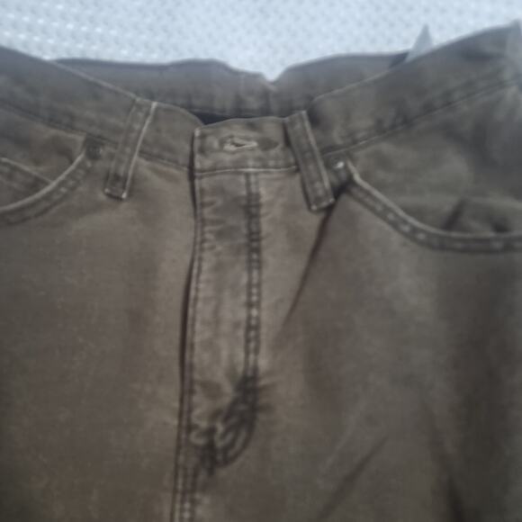 WRANGLER EUC MENS SZ 30 x 32 RUGGED WEAR FLEECE BROWN DENIM JEANS PANTS - Picture 2 of 6